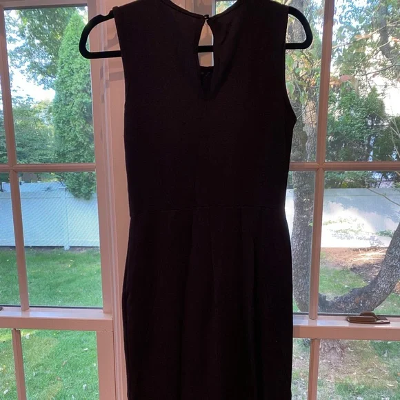 Anthropologie black and navy body con midi length dress - Picture 2 of 3